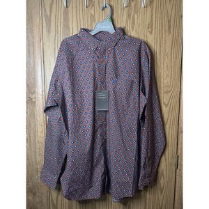 Ariat Mens Shaw Long Sleeve Button Down Shirt Light Brown Medallion Size L